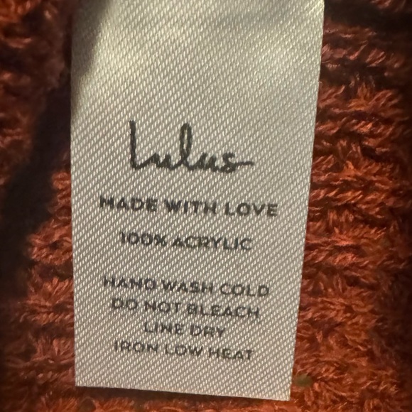 LULU'S Campfire Cozy Brick Red Cropped Sweater - Picture 9 of 11